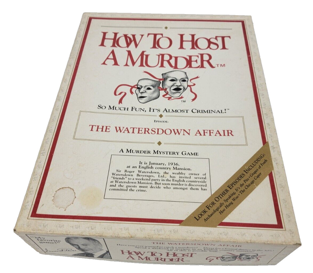 Vintage How To Host A Murder The Watersdown Affair Game 1986 New Unused